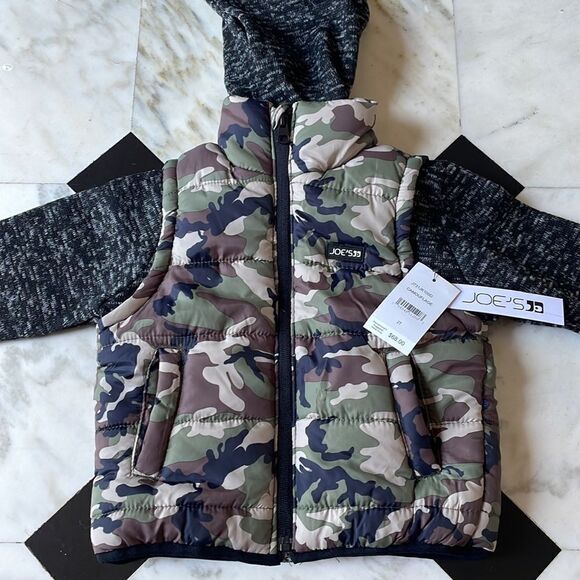 Joe’s Jeans Toddler Camo Hooded Puffer Vest Jacket NWT - Picture 7 of 14